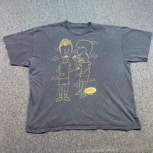 Beavis and Butt-Head TShirt Sz 3XL Mens Black Skater Grunge Neon Graphic 2012